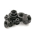 M8 black zinc black oxide hex flange nut with serrated carbon steel Grade 4 grade 8 grade6